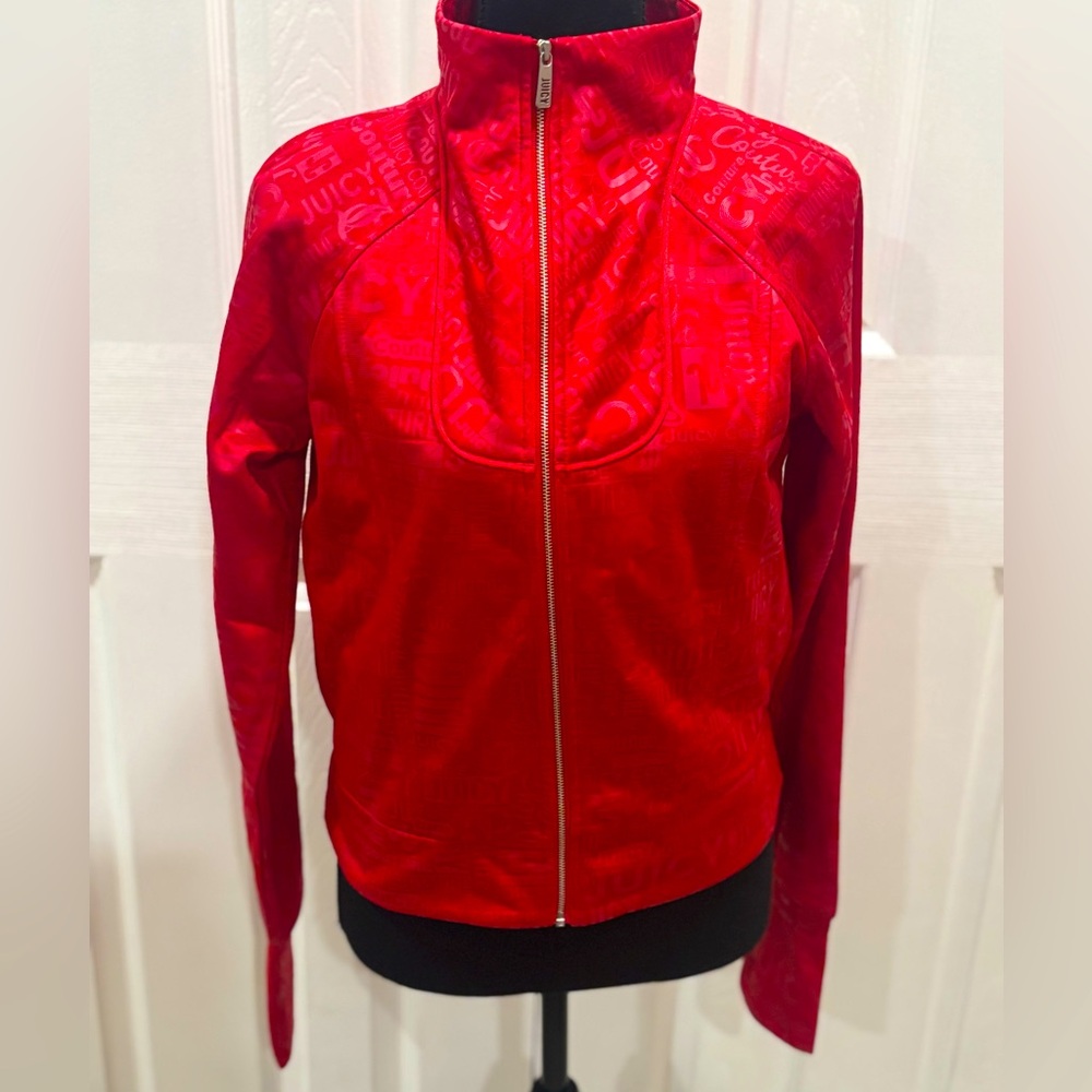Juicy Couture Women's Ruby Red script Full Zip track jacket Size S